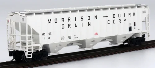 InterMountain 653117-06 - PS 4750 CU FT 3 Bay Rib-Sided Hopper Morrison-Quirk Grain Corp (MQGX) 124 - N Scale