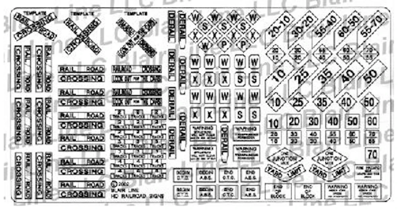 Blair Line 001 - Highway Railroad Signs - N Scale 3 Blair Line 001 - Highway Railroad Signs - N Scale