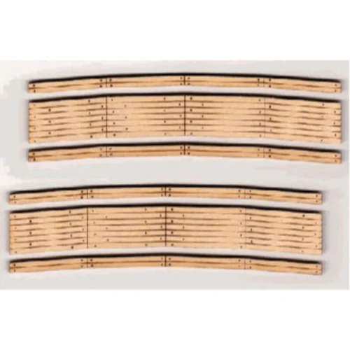 Blair Line 013 - 2-Lane Curved Laser-Cut Wood Grade Crossing 2-Pack -- 21-23" Radius - N Scale Kit