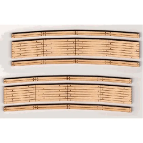 Blair Line 029 - Laser-Cut Curved 2-Lane Wood Grade Crossing Pkg(2) -- 24" Radius - N Scale Kit