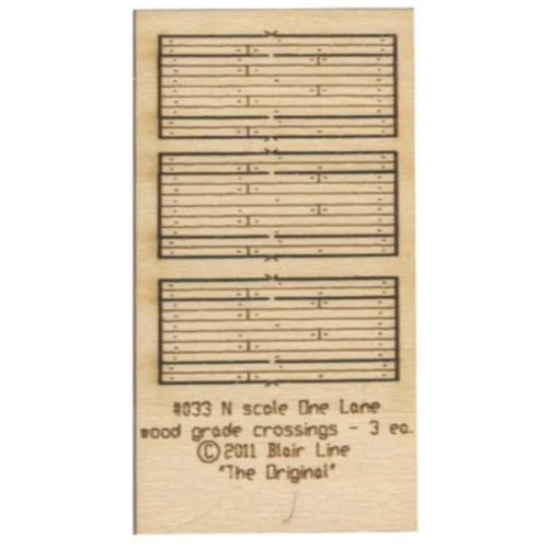 Blair Line 033 - Wood Grade Crossing Pkg(3) -- One Lane - N Scale Kit
