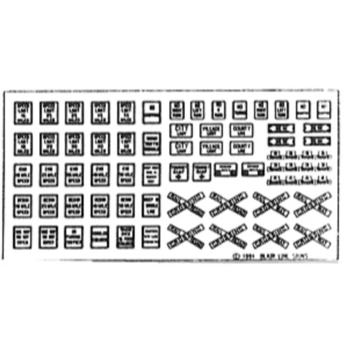 Blair Line 042 - Highway Signs -- Vintage Regulatory 1930s-1950s (black, White) - N Scale Kit