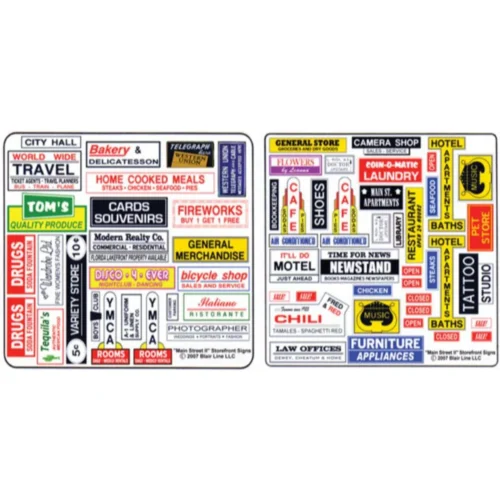 Blair Line 054 - Storefront & Advertising Signs -- Main Street Storefront II - N Scale Kit