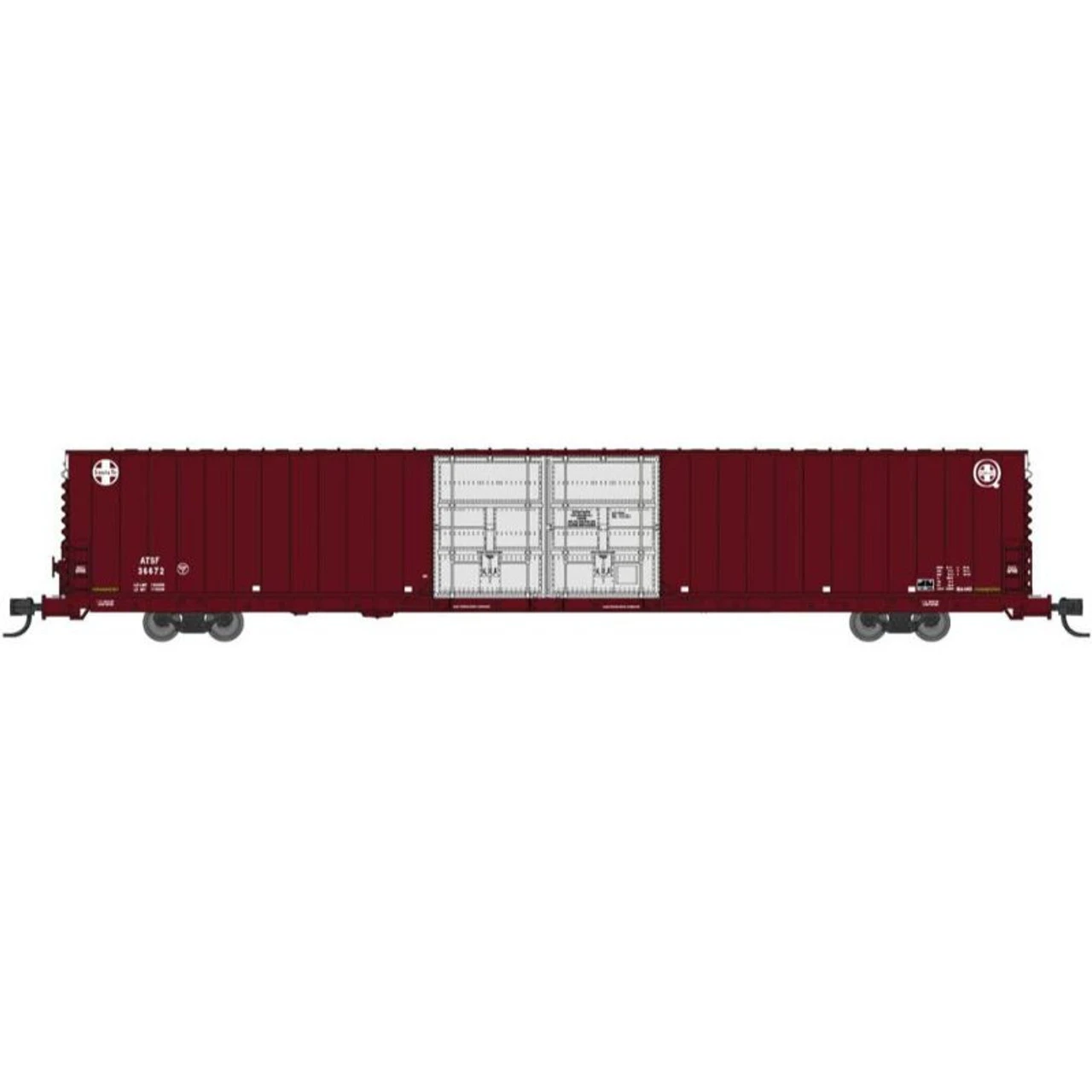 Bluford Shops 86600 - PS 86' Auto Parts Double Door Boxcar Atchison, Topeka And Santa Fe (ATSF) 36672 - N Scale 3 Bluford Shops 86600 - PS 86' Auto Parts Double Door Boxcar Atchison, Topeka And Santa Fe (ATSF) 36672 - N Scale