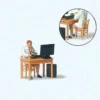 Preiser 28250 - Home Office Individual Figure -- With Chair, Desk And Computer - HO Scale -Model Train Hub d548aa5bpre28250 21731.1658947605