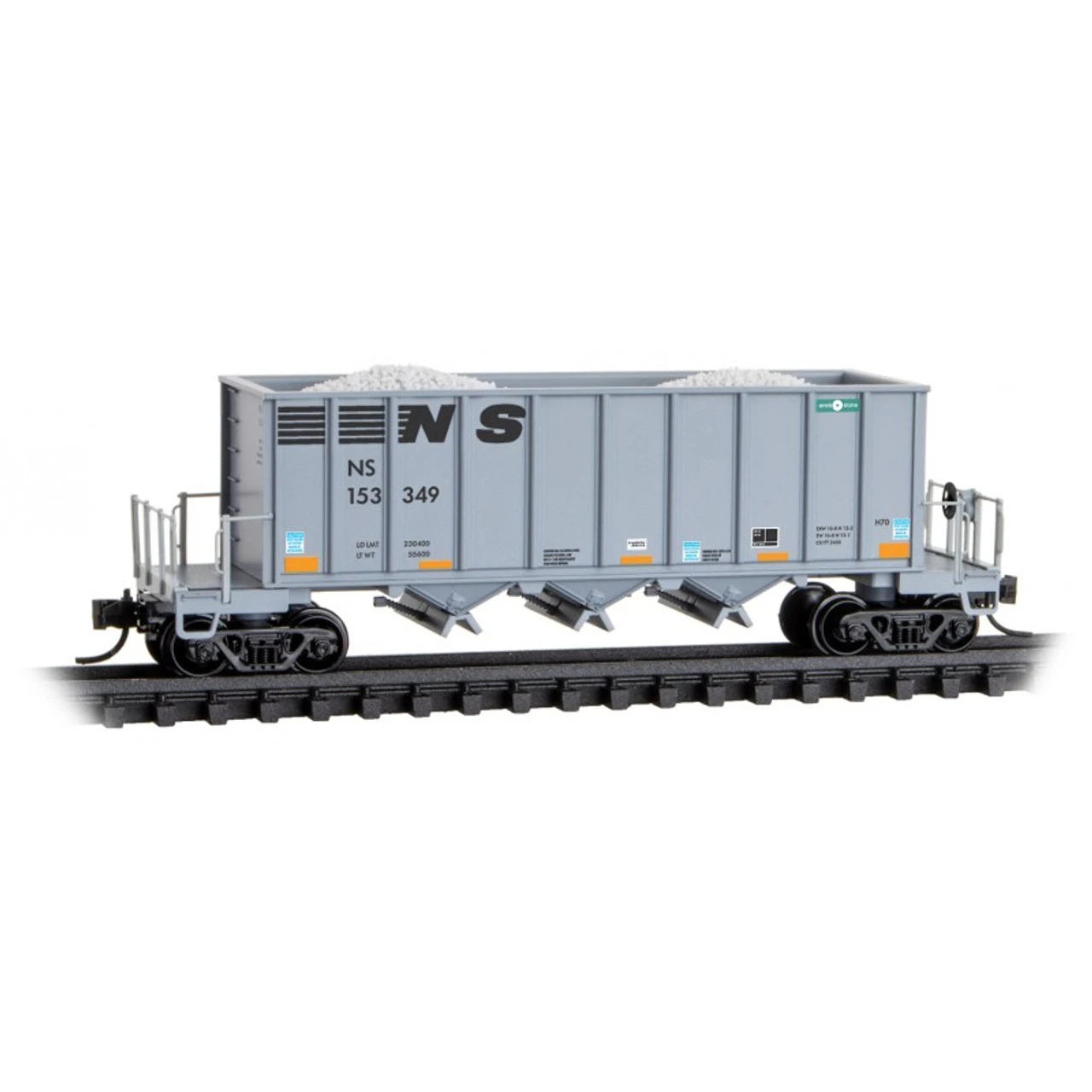 Micro-Trains Line 12500151 - 43' Rapid Discharge Hopper Norfolk Southern (NS) 153349 - N Scale 3 Micro-Trains Line 12500151 - 43' Rapid Discharge Hopper Norfolk Southern (NS) 153349 - N Scale