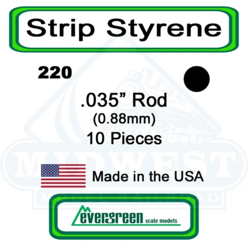 Evergreen 220 - Styrene Rod 0.035"