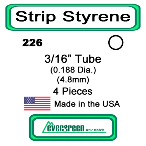 Evergreen 226 - Styrene Tube 3/16 Inch