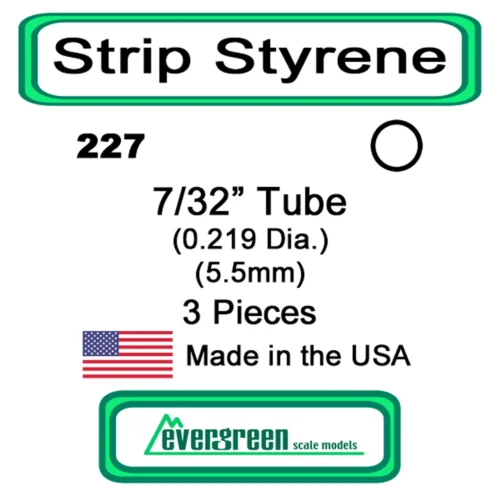 Evergreen 227 - Styrene Tube 7/32 Inch