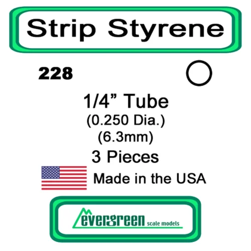 Evergreen 228 - Styrene Tube 1/4 Inch