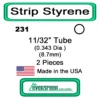 Evergreen 231 - Styrene Tube 11/32 Inch -Model Train Hub evg231 13249.1671411065