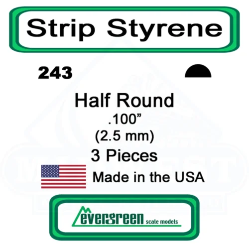 Evergreen 243 - Half Round .100"