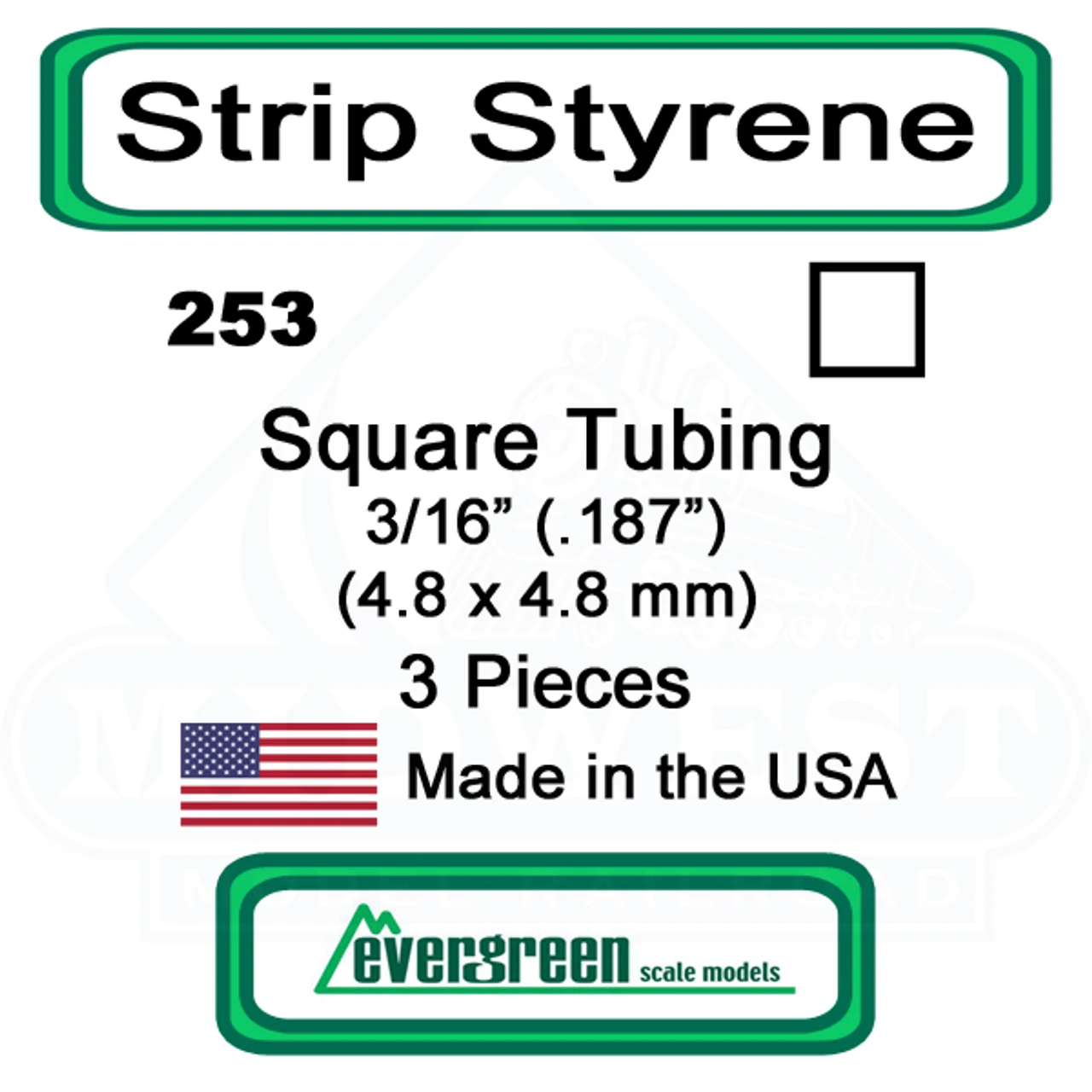 Evergreen 253 - Square Tubing 3/16" (.188) 3 Evergreen 253 - Square Tubing 3/16" (.188)