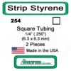 Evergreen 254 - Square Tubing 1/4" (.250) 1 Evergreen 254 - Square Tubing 1/4" (.250) -Model Train Hub evg254 75097.1671411067