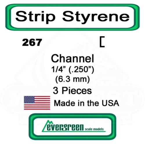 Evergreen 267 - Styrene Channel .250"