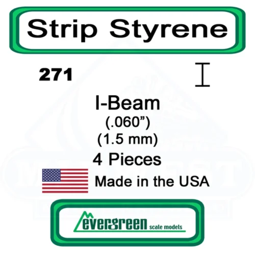 Evergreen 271 - Styrene I-Beam .060