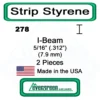 Evergreen 278 - Styrene I-Beam .312" -Model Train Hub evg278 20473.1671411069
