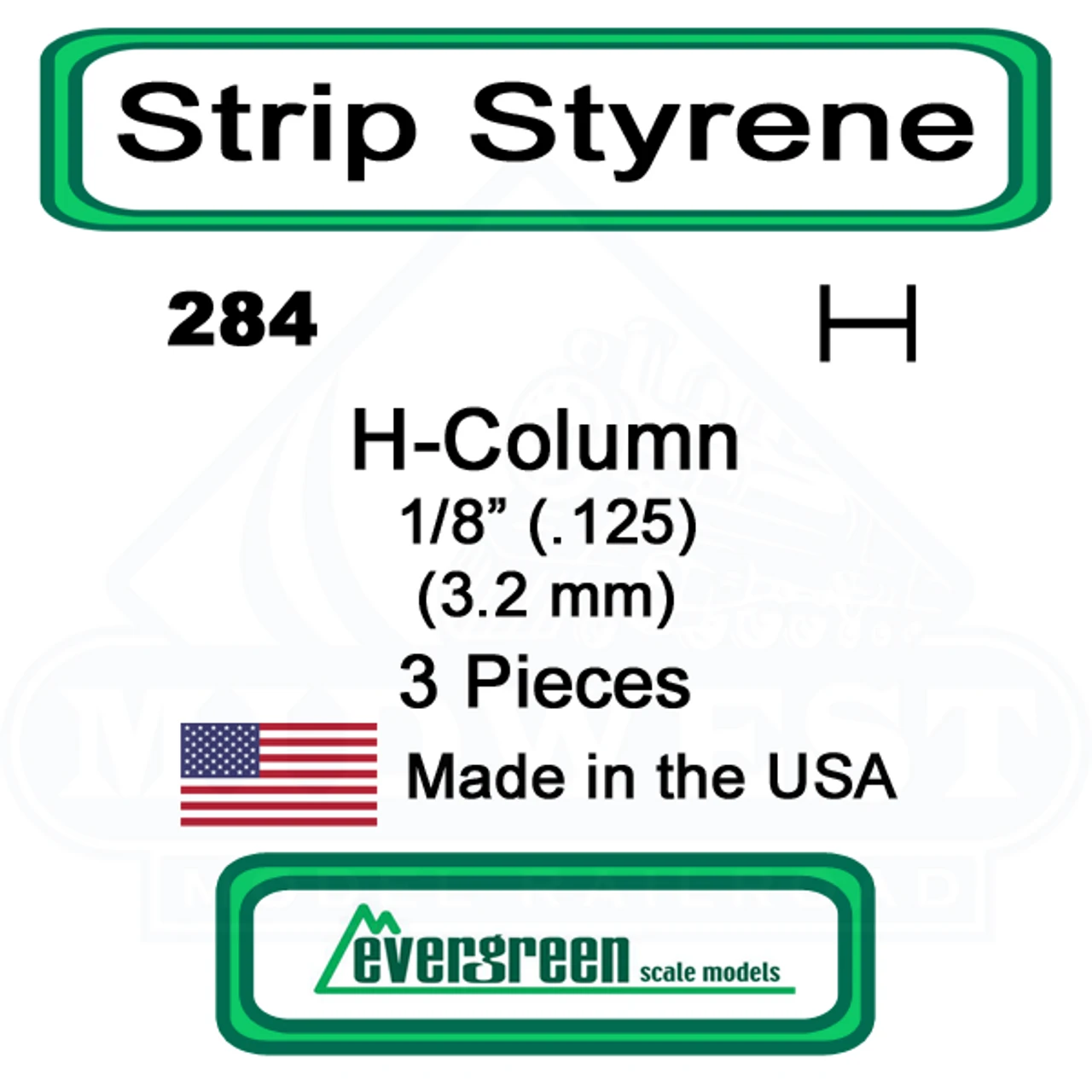 Evergreen 284 - Styrene H-Columns (Wide Flange Beams) .125" 3 Evergreen 284 - Styrene H-Columns (Wide Flange Beams) .125"