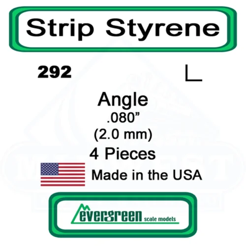 Evergreen 292 - Styrene Angle .080"