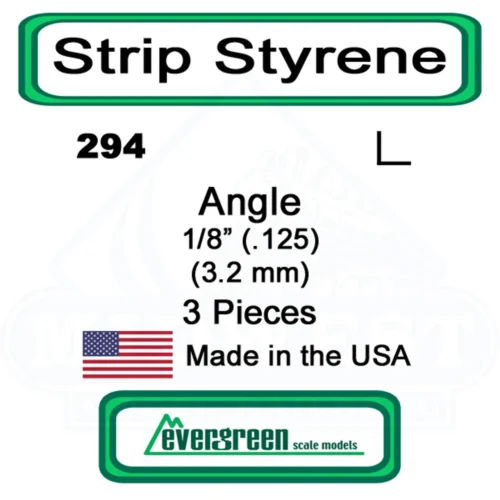 Evergreen 294 - Styrene Angle .125"