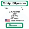 Evergreen 751 - Styrene Z Channel .060" -Model Train Hub evg751 58108.1671411077