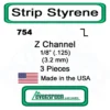 Evergreen 754 - Styrene Z Channel .125" -Model Train Hub evg754 58439.1671411077