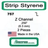 Evergreen 757 - Styrene Z Channel .250" -Model Train Hub evg757 33412.1671411078
