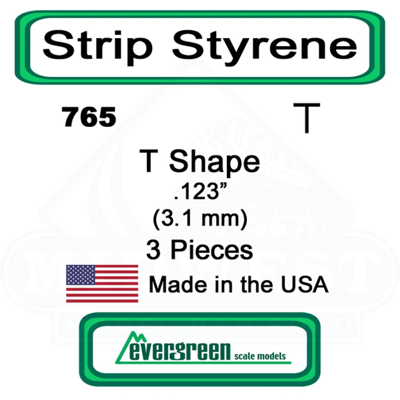 Evergreen 765 - Styrene Ts .123" 3 Evergreen 765 - Styrene Ts .123"