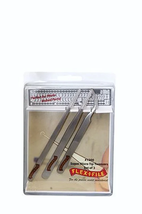Flex-i-File 1200 - Stainless Steel Tweezer Set 2 Straight, 1 Curved