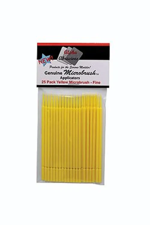 Alpha Abrasives 1301 - Fine Applicator Brush - Microbrush(R) - Yellow Pkg(25)