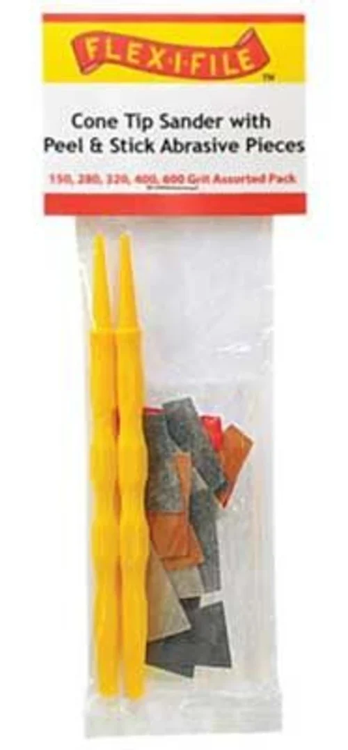 Flex-i-File CS321 - Cone-Tip Sander - 3 Each Of 5 Grit Abrasive Pieces & 2 Handles