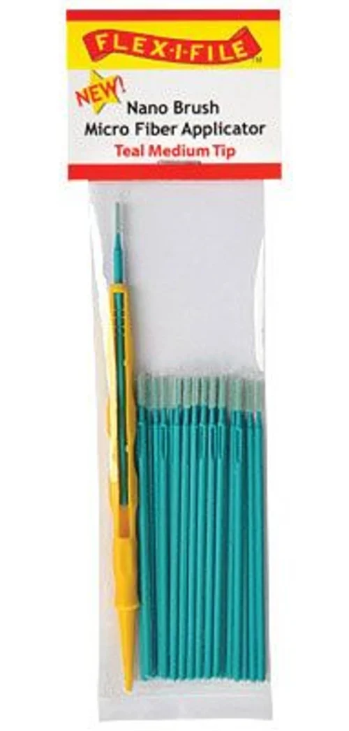 Flex-i-File N935004 - Nano Brush - Medium Tip & 1 Applicator Handle/Holder (teal) Pkg(24)