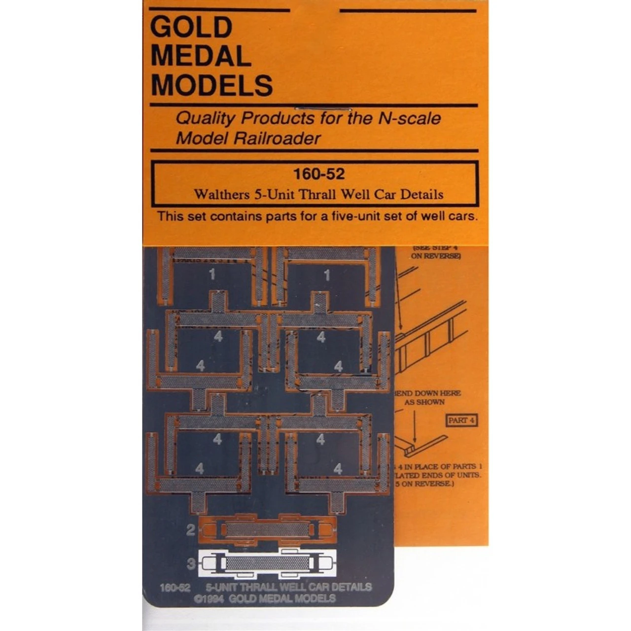 Gold Medal Models 160-52 - Detailing Set For Walthers 5-Unit Thrall Well Car (parts For Five Units) 3 Gold Medal Models 160-52 - Detailing Set For Walthers 5-Unit Thrall Well Car (parts For Five Units)
