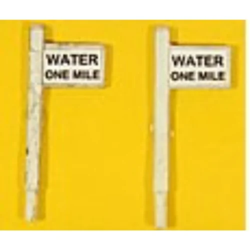 JL Innovative 836 - Water One Mile Sign Set (2) - HO Scale