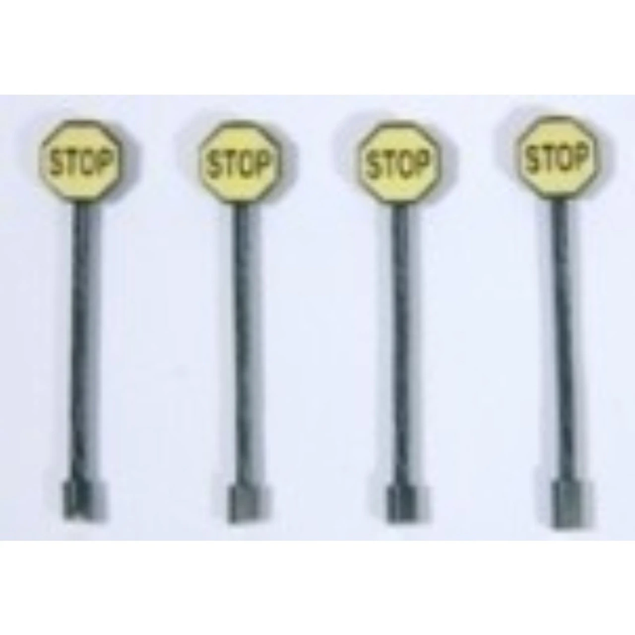 JL Innovative 852 - Custom Stop Sign Yellow Pre-1958 (4) - HO Scale 3 JL Innovative 852 - Custom Stop Sign Yellow Pre-1958 (4) - HO Scale
