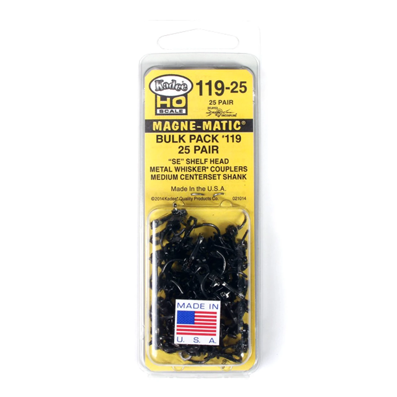 Kadee #119-25 Bulk Pack - 25 Pair #119 SE Shelf Whisker Metal Coupler - HO Scale 3 Kadee #119-25 Bulk Pack - 25 Pair #119 SE Shelf Whisker Metal Coupler - HO Scale