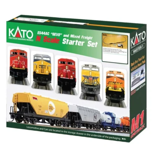 Kato 106-0024 - GE ES44AC "Gevo" And Mixed Freight Starter Set BNSF Railway (BNSF) - N Scale