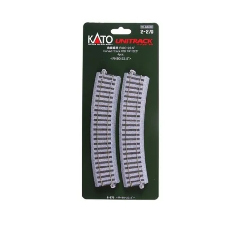 Kato 2-270 - Curve Track R19 1/4" - 22.5 Degree 4 Pieces - HO Scale