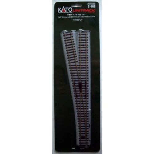 Kato 2-862 - #6 Manual Turnout, Left Hand - HO Scale