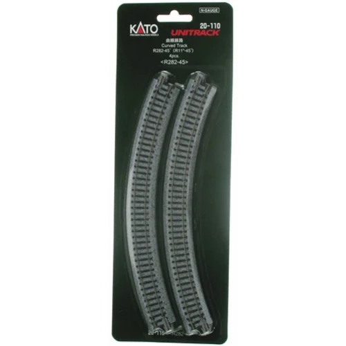 Kato 20-110 - 282mm (11") Radius 45º Curve Track [4 Pcs] - N Scale