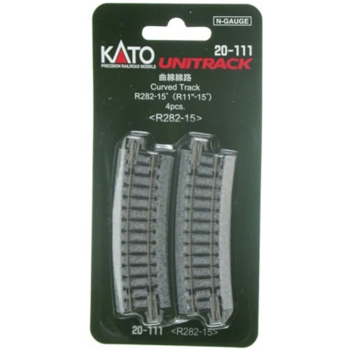 Kato 20-111 - 282mm (11") Radius 15º Curve Track [4 Pcs] - N Scale