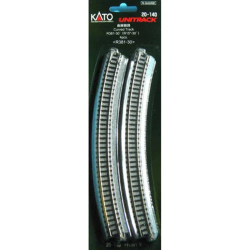 Kato 20-140 - 381mm (15") Radius 30º Curve Track [4 Pcs] - N Scale