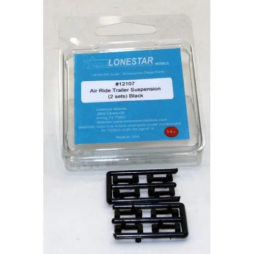 Lonestar Model 12107 - Trailer Air Ride Suspension Accessory Pack (Black) - 2 Sets - HO Scale Kit