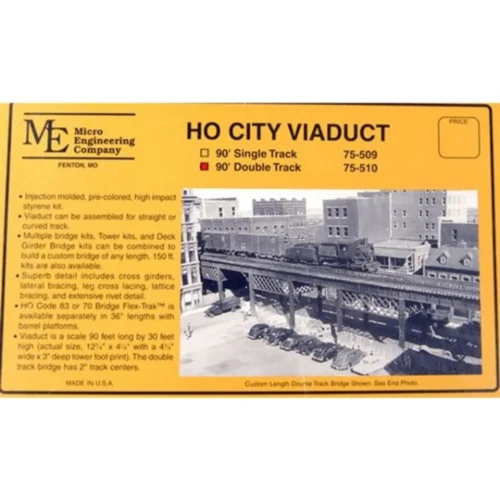Micro-Engineering 75-510 - 90' Double Track City Viaduct - HO Scale Kit