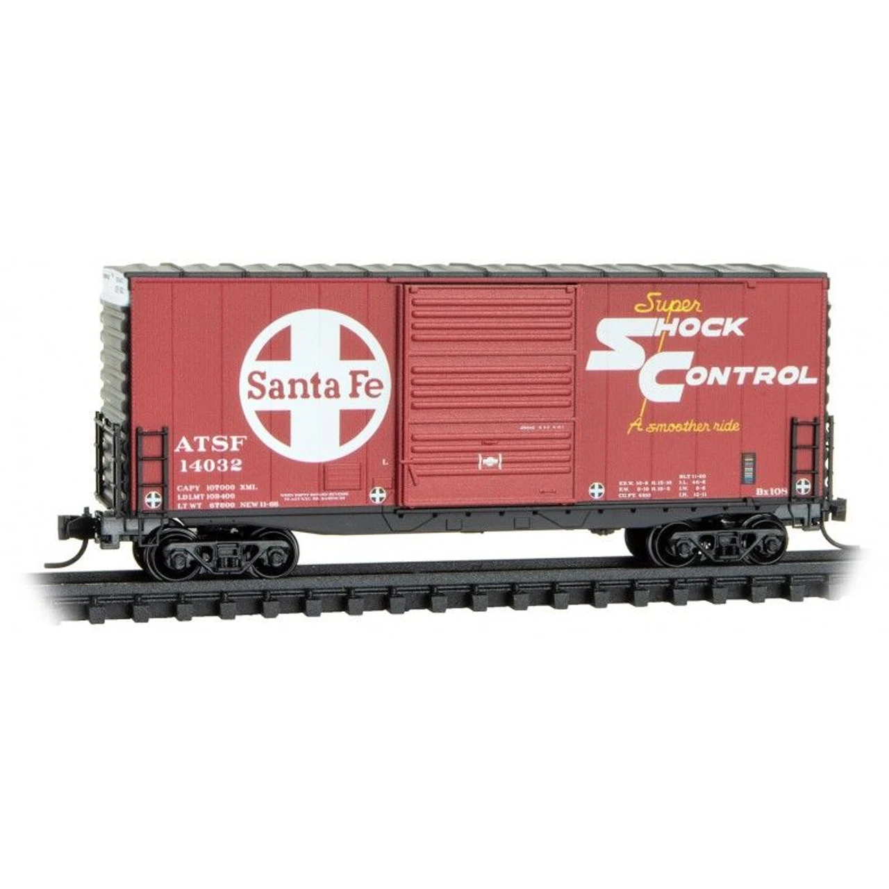 Micro-Trains Line 10100051 - 50' Hy-Cube Box Car, Single Door Atchison, Topeka And Santa Fe (ATSF) 14032 - N Scale 3 Micro-Trains Line 10100051 - 50' Hy-Cube Box Car, Single Door Atchison, Topeka And Santa Fe (ATSF) 14032 - N Scale