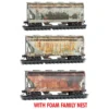 Micro-Trains Line 99305037 - 2-Bay Covered Hopper WEATHERED FOAM 3pk Southern (SOU) 91809, 91165, 91849 - N Scale -Model Train Hub mtl99305037 57987.1683674268