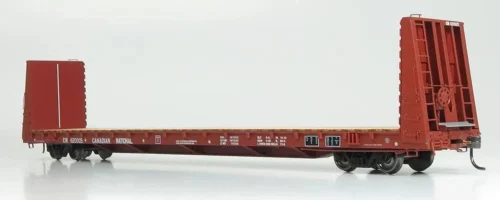 Rapido 147003A - Marine Industries 66' Bulkhead Flatcar Canadian National (CN) 620036 - HO Scale