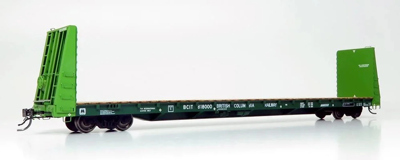 Rapido 147006A - Marine Industries 66' Bulkhead Flatcar British Columbia Railway (BCIT) 818112 - HO Scale 3 Rapido 147006A - Marine Industries 66' Bulkhead Flatcar British Columbia Railway (BCIT) 818112 - HO Scale