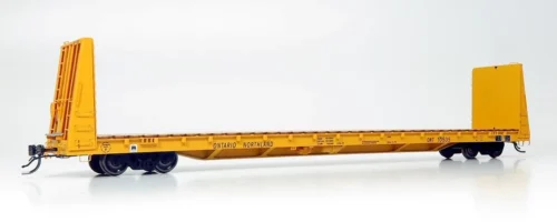Rapido 147007A - Marine Industries 66' Bulkhead Flatcar Ontario Northland (ONT) 10540 - HO Scale