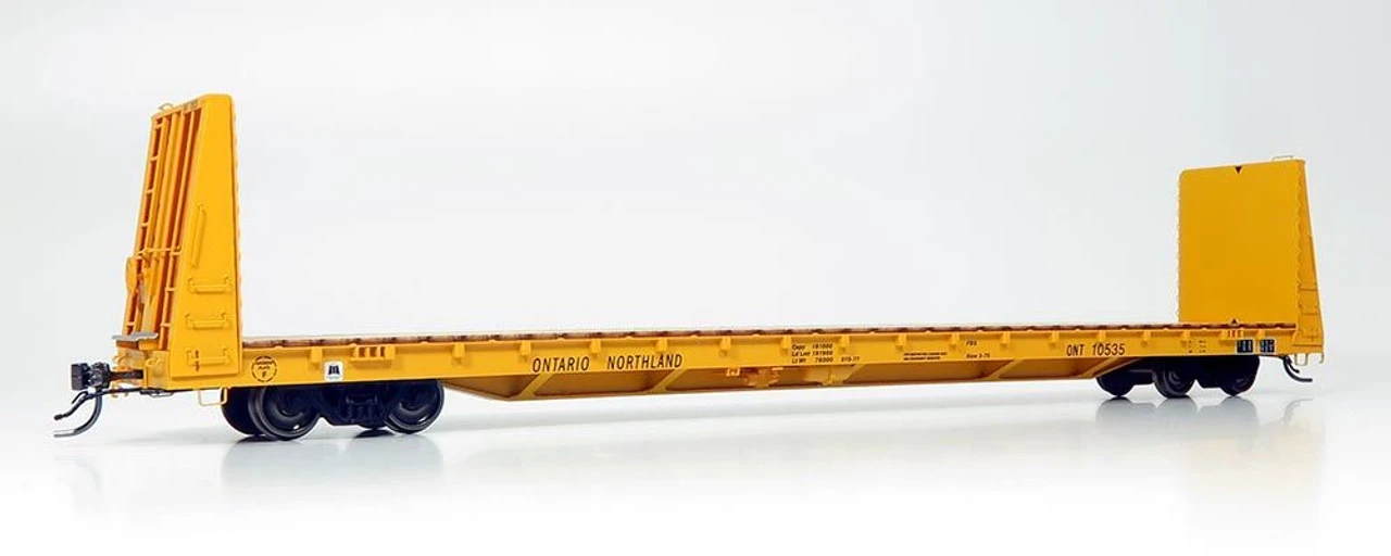 Rapido 147007A - Marine Industries 66' Bulkhead Flatcar Ontario Northland (ONT) 10539 - HO Scale 3 Rapido 147007A - Marine Industries 66' Bulkhead Flatcar Ontario Northland (ONT) 10539 - HO Scale